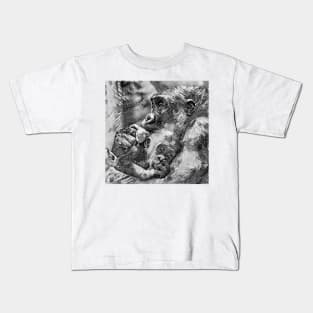 AnimalArtBW Gorilla 001 Kids T-Shirt